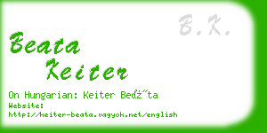 beata keiter business card